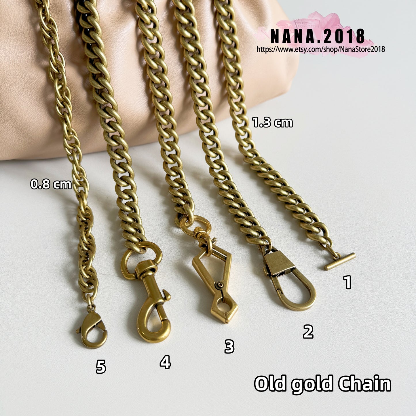 13mm Old Gold High Quality Full Copper Purse Chain Strap,Metal Shoulder Handbag Strap,Purse Replacement Chains,bag accessories, JD-626