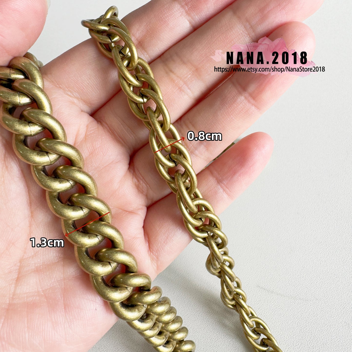 13mm Old Gold High Quality Full Copper Purse Chain Strap,Metal Shoulder Handbag Strap,Purse Replacement Chains,bag accessories, JD-626