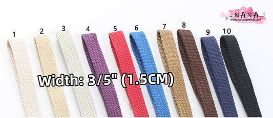 10 Color, 3/5 Inch Cotton Webbing  Heavy Duty Bag handles, bag strap for tote bag Upholstery Webbing ,JD-791