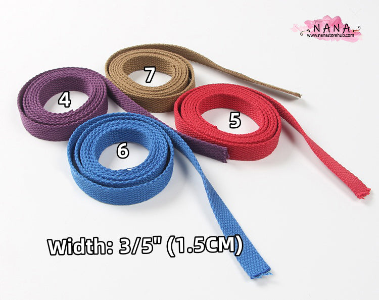 10 Color, 3/5 Inch Cotton Webbing  Heavy Duty Bag handles, bag strap for tote bag Upholstery Webbing ,JD-791