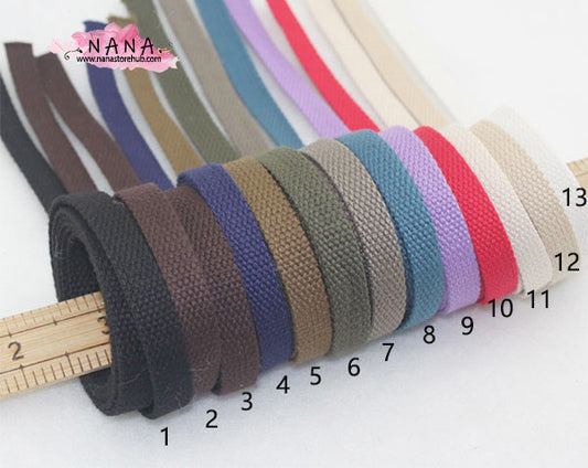 Cotton Webbing Strap, 15 Vibrant Colors, 1/2" Width - Heavy Duty Material for Tote Bag Handles and Upholstery Projects ,JD-792