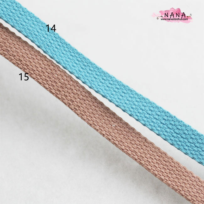 Cotton Webbing Strap, 15 Vibrant Colors, 1/2" Width - Heavy Duty Material for Tote Bag Handles and Upholstery Projects ,JD-792