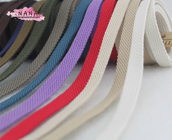 Cotton Webbing Strap, 15 Vibrant Colors, 1/2" Width - Heavy Duty Material for Tote Bag Handles and Upholstery Projects ,JD-792