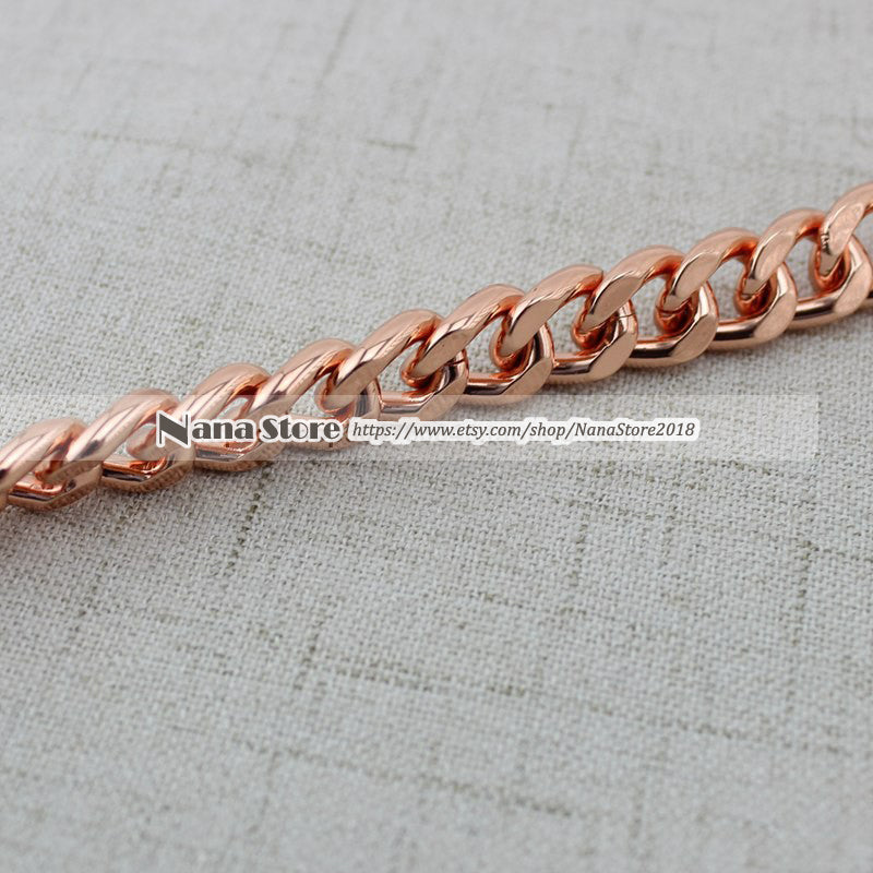 11MM, Rose gold High Quality Purse Chain, Metal Shoulder Handbag Strap, Replacement Handle Chain, Metal Crossbody Bag Chain Strap,JD-869