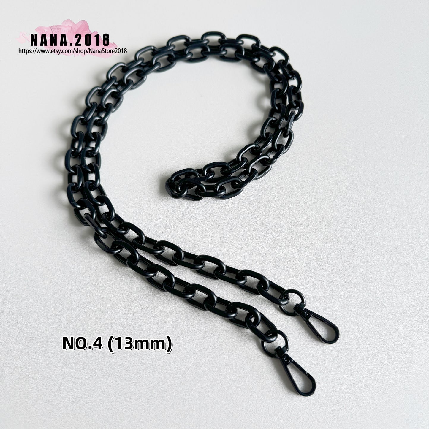 8mm 'Midnight Elegance' Purse Chain Strap: Premium Alloy and Iron, Handbag Shoulder Strap Replacement, JD-872 - Uplift Your Accessory Collection with Our High-End, Metallic Black Bag Chains