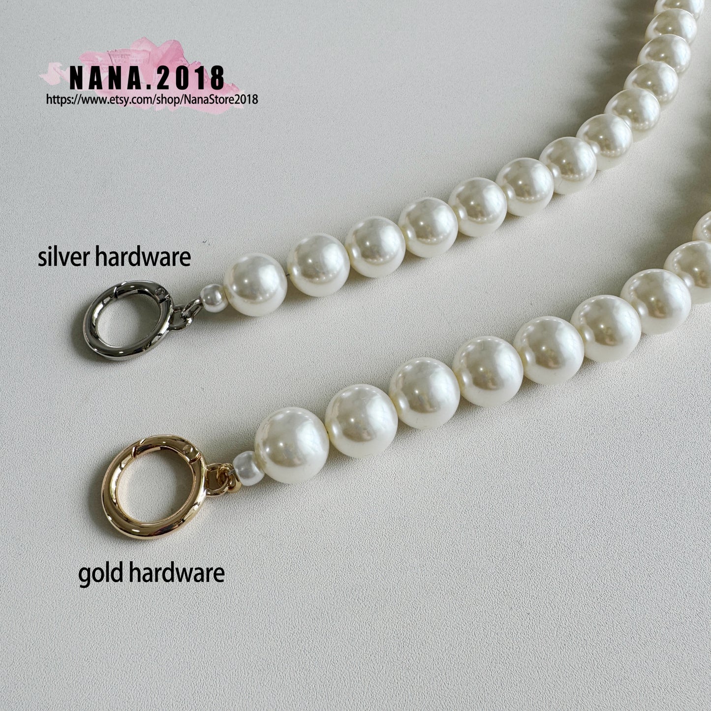 Pearl High Quality Purse Chain,Alloy and Pearl, Metal Shoulder Handbag Strap,Bag Strap, Bag Accessories, Detachable,JD-958