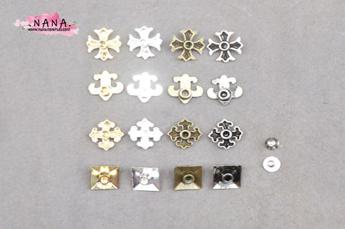 PACK of 3 Cross Rivets Studs Leather Studs Leather Craft Decorative Rivet, M-106