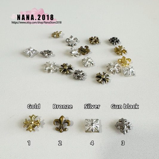 PACK of 3 Cross Rivets Studs Leather Studs Leather Craft Decorative Rivet, M-106