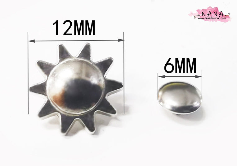 PACK of 10 Metal Brass Sun Rivets Studs Leather Studs Leather Craft Decorative Rivet, M-248