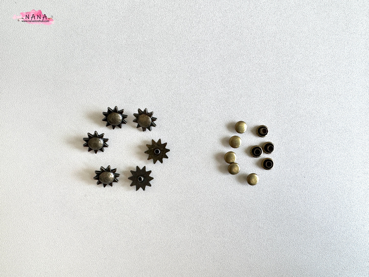 PACK of 10 Metal Brass Sun Rivets Studs Leather Studs Leather Craft Decorative Rivet, M-248