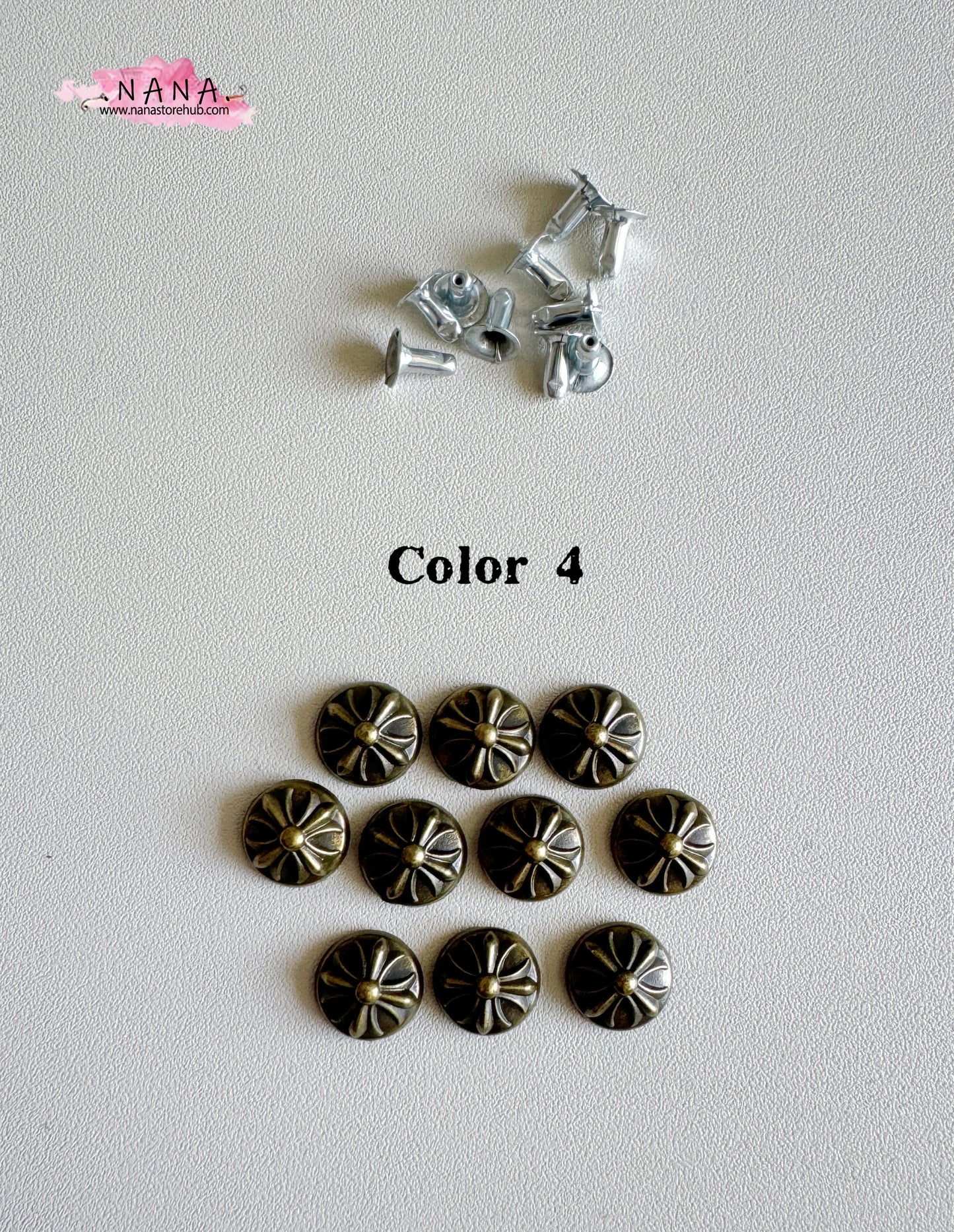 PACK of 50 Metal 11MM Cross Rivets Studs Leather Studs Leather Craft Decorative Rivet, M-279