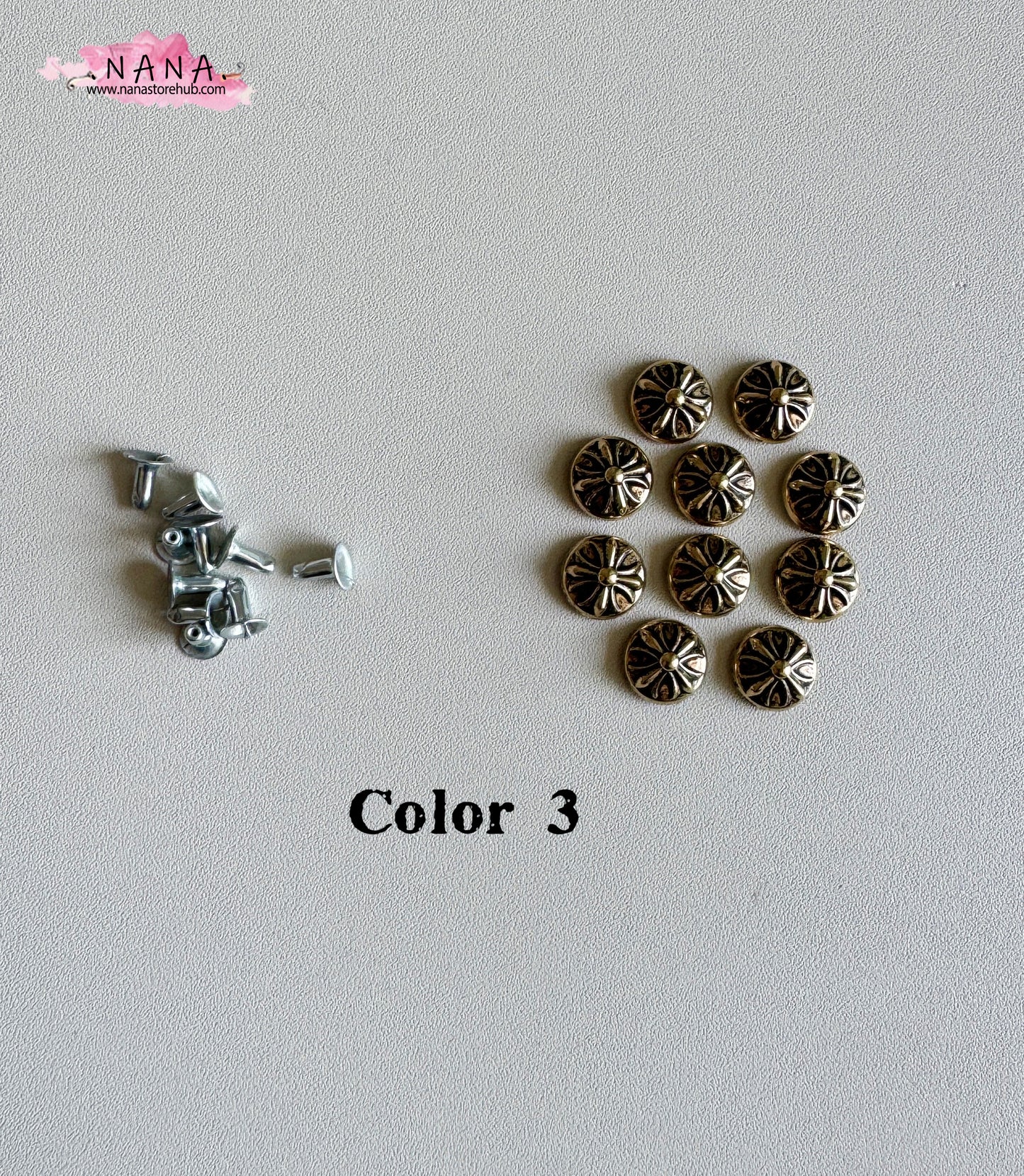 PACK of 50 Metal 11MM Cross Rivets Studs Leather Studs Leather Craft Decorative Rivet, M-279