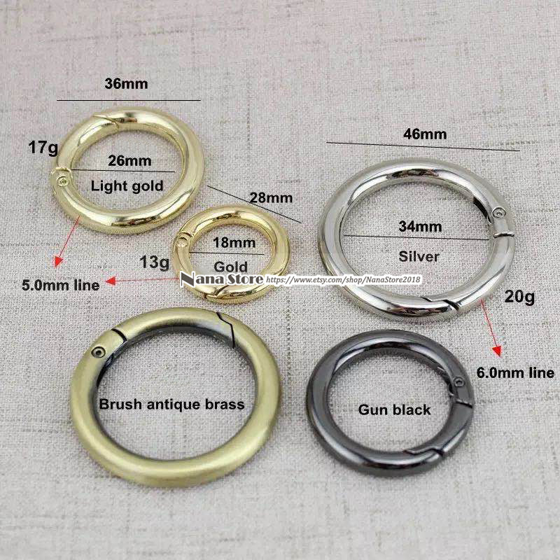 SET OF 2 ,O-Ring buckle Handbag Purse Bag Spring Hooks,Metal shoulder strap buckle, Link buckle, Swivel Trigger Clips Snap Loop,PJ-159