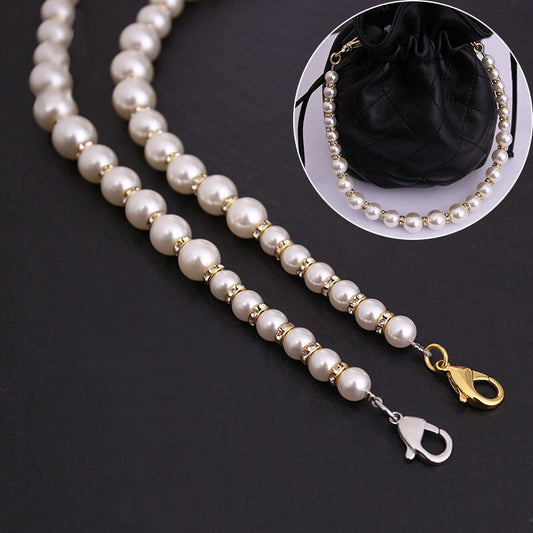 Pearl High Quality Purse Chain,Alloy and Pearl, Metal Shoulder Handbag Strap,Bag Strap, Bag Accessories, Detachable,JD-71