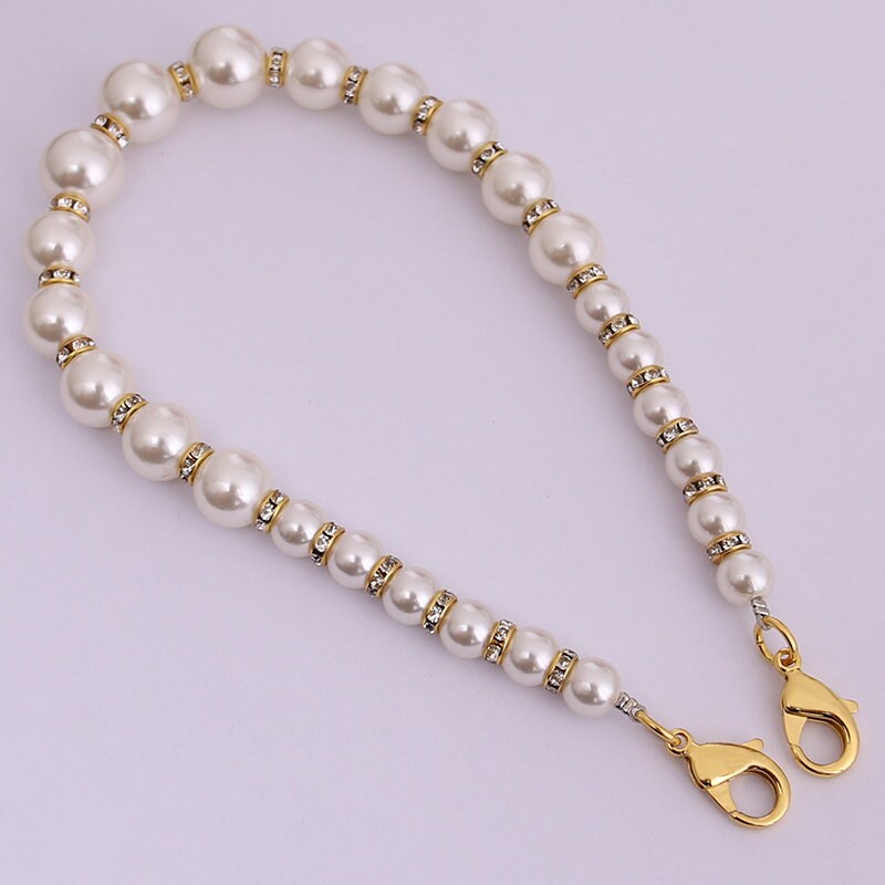 Pearl High Quality Purse Chain,Alloy and Pearl, Metal Shoulder Handbag Strap,Bag Strap, Bag Accessories, Detachable,JD-71