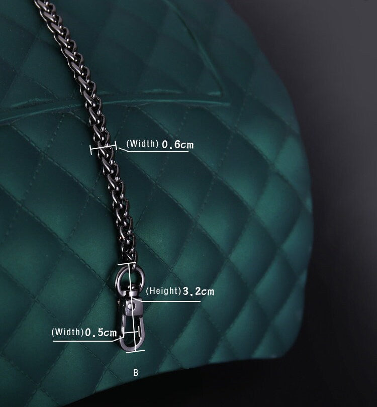 6mm Gun Black High Quality Purse Chain Strap,Alloy and Iron,Metal Shoulder Handbag Strap,Purse Replacement Chains,bag accessories JD-102