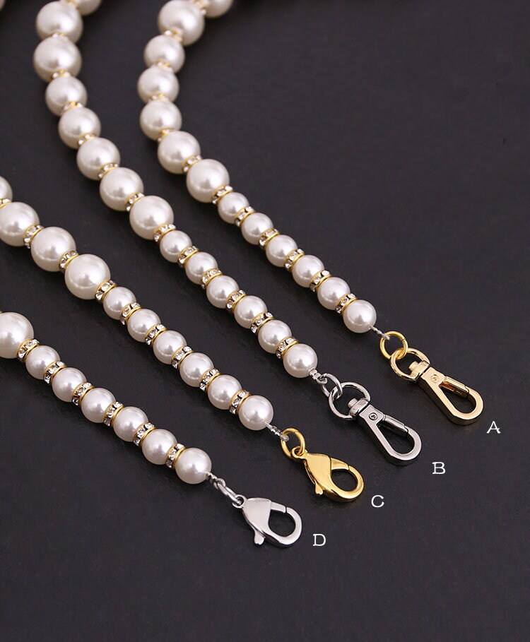 Pearl High Quality Purse Chain,Alloy and Pearl, Metal Shoulder Handbag Strap,Bag Strap, Bag Accessories, Detachable,JD-71