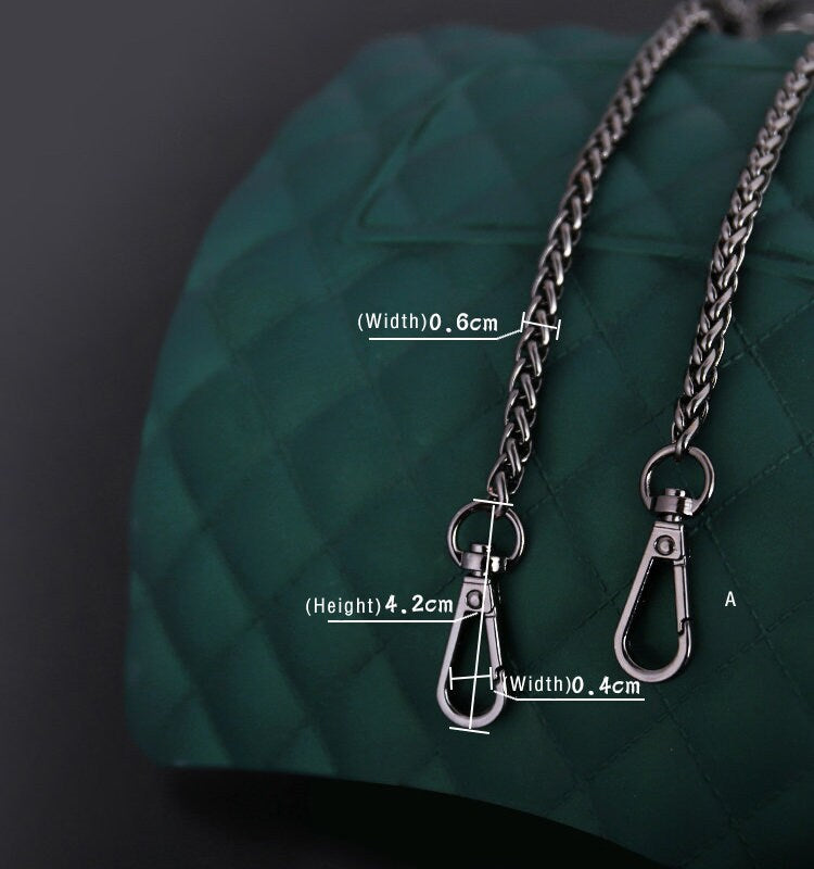 6mm Gun Black High Quality Purse Chain Strap,Alloy and Iron,Metal Shoulder Handbag Strap,Purse Replacement Chains,bag accessories JD-102