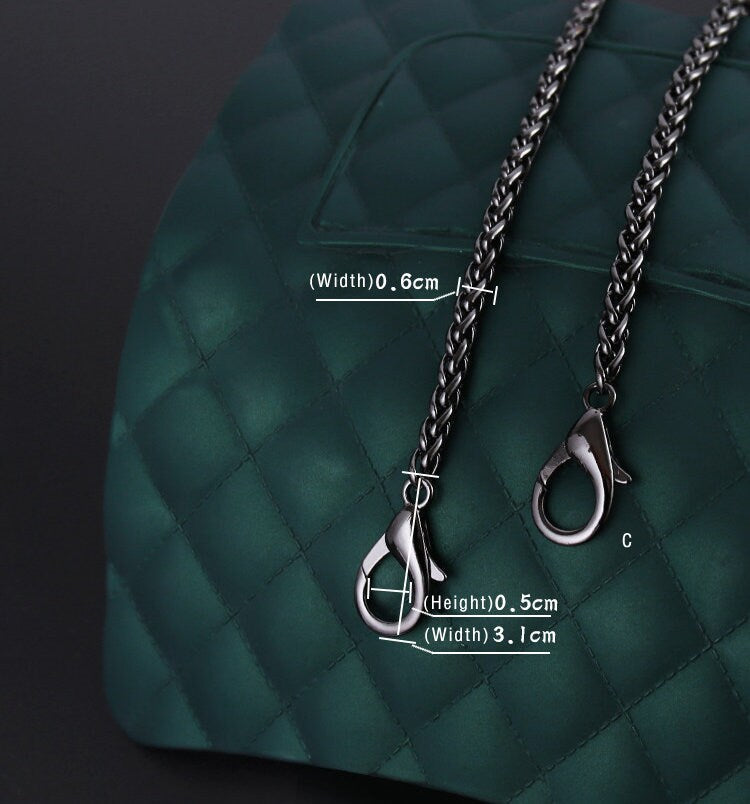 6mm Gun Black High Quality Purse Chain Strap,Alloy and Iron,Metal Shoulder Handbag Strap,Purse Replacement Chains,bag accessories JD-102