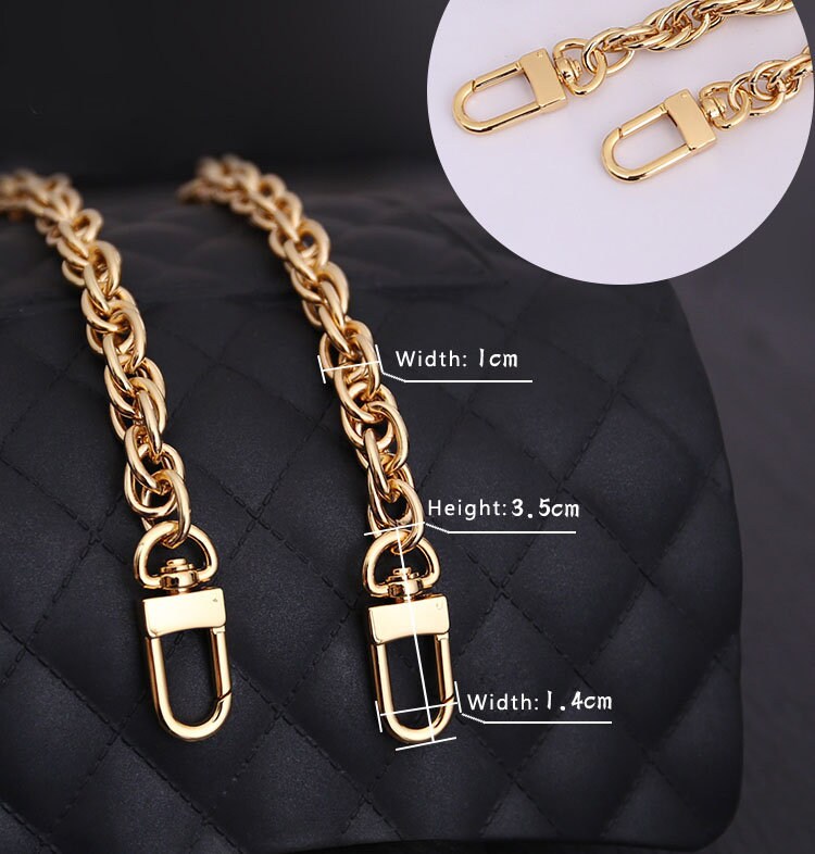 10mm Gold High Quality Full Copper Purse Chain Strap,Metal Shoulder Handbag Strap,Purse Replacement Chains,bag accessories, JD-117