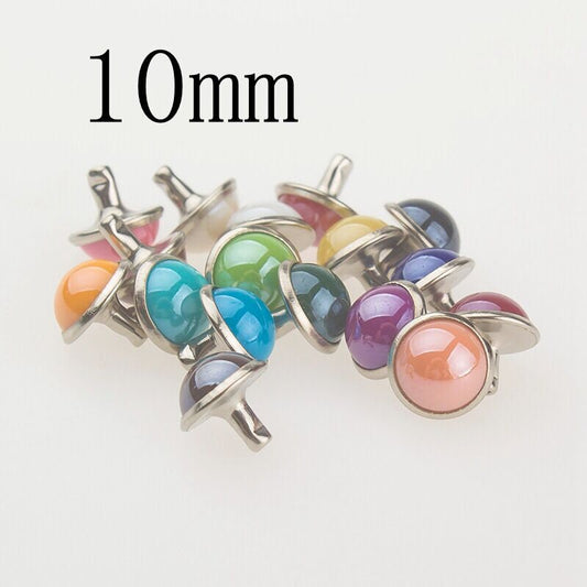 10mm,PACK of 10 Turquoise, Coloured glaze Round Rivets Studs Leather Studs Leather Craft Decorative Rivet, M-143