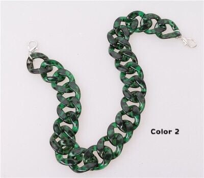 1 2/5 inch Acrylic High Quality Purse Chain, Metal Shoulder Handbag Strap, Replacement Handle Chain, Metal Crossbody Bag Chain Strap LD-1116