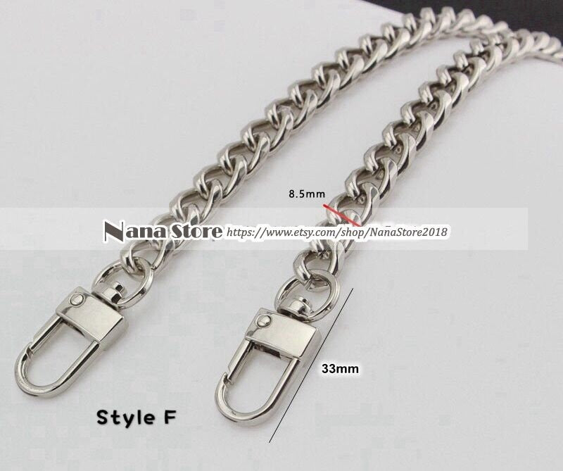 Silver High Quality Purse Chain, Metal Shoulder Handbag Strap, Replacement Handle Chain, Metal Crossbody Bag Chain Strap,JD-1110