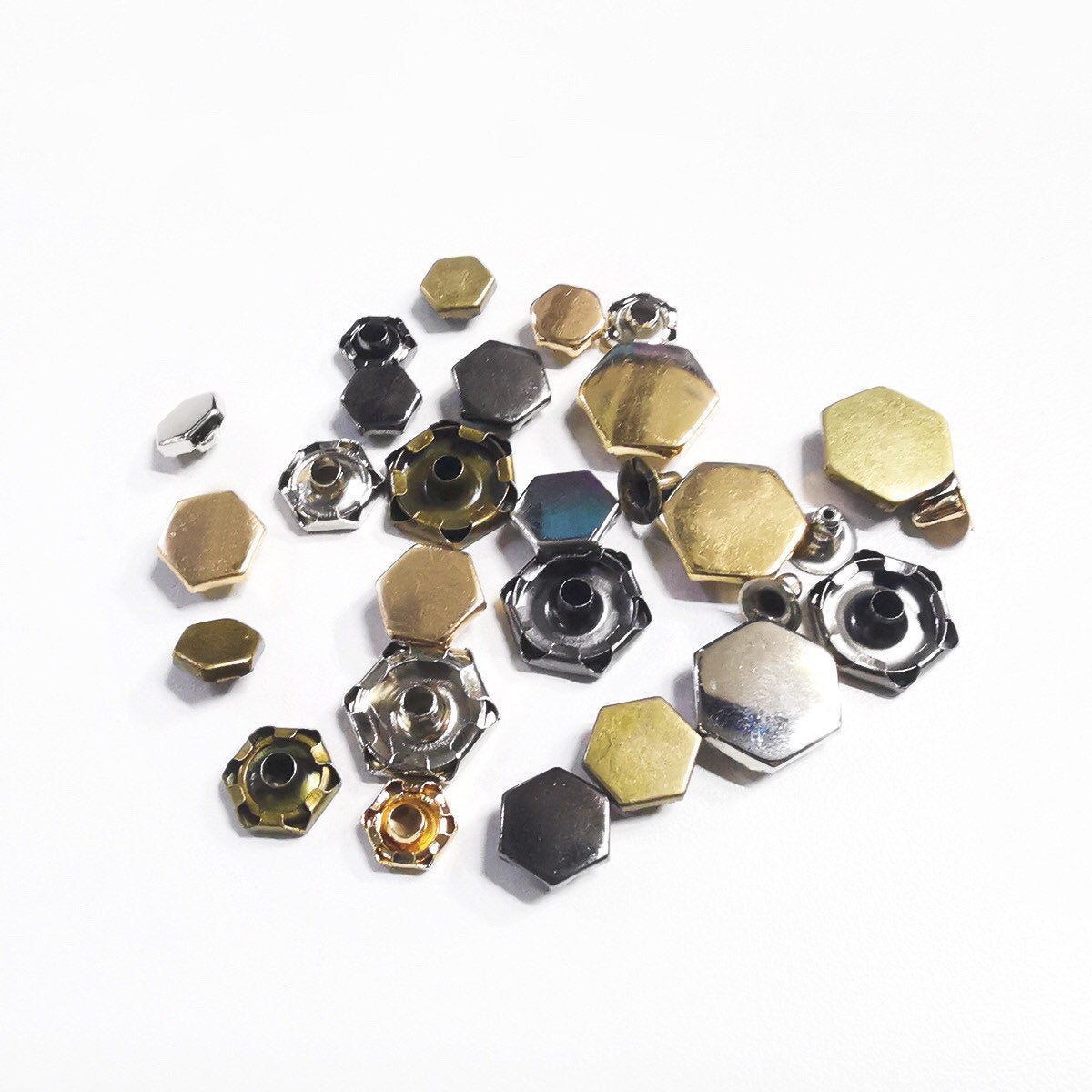 PACK of 10 Metal Brass Hexagon Rivets Studs Leather Studs Leather Craft Decorative Rivet, M-183