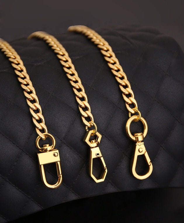 10mm 24K Gold Plated Titanium Steel High Quality Purse Chain, Metal Shoulder Handbag Strap,Bag Strap, Bag Accessories, Detachable,JD-1742