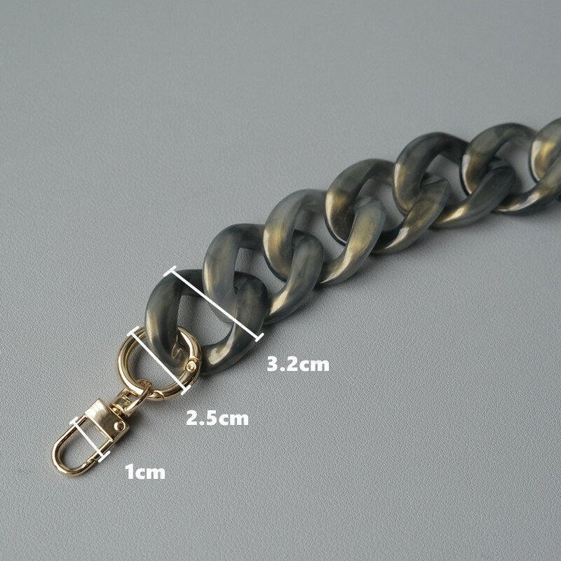 Acrylic High Quality Purse Chain, Metal Shoulder Handbag Strap, Replacement Handle Chain, Metal Crossbody Bag Chain Strap LD-1842