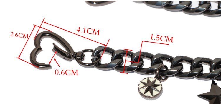 15mm High Quality Purse Chain,Alloy and Glass Drill, Metal Shoulder Handbag Strap,Bag Strap, Bag Accessories, JD-1953