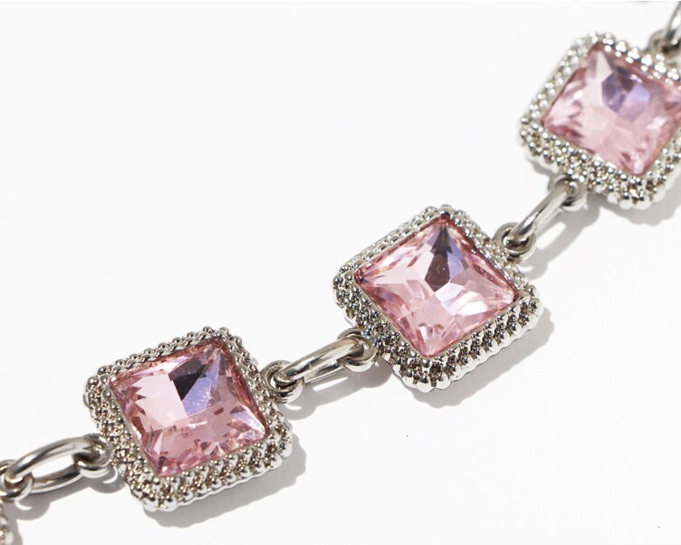 18MM Pink Glass Drill  High Quality Purse Chain,Alloy and Glass Drill, Metal Shoulder Handbag Strap,Bag Strap, Bag Accessories, JD-1980