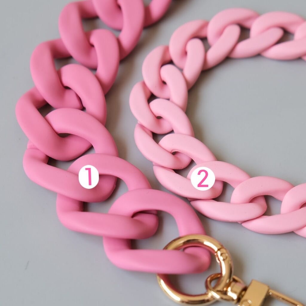 Rubber Pink Acrylic High Quality Purse Chain,Metal Shoulder Handbag Strap,Replacement Handle Chain,Metal Crossbody Bag Chain Strap LD-2480