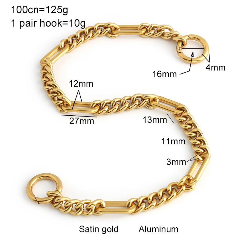 High Quality Satin Gold Purse Chain Strap,Alloy and Iron,Metal Shoulder Handbag Strap,Purse Replacement Chains,bag accessories, JD-2731